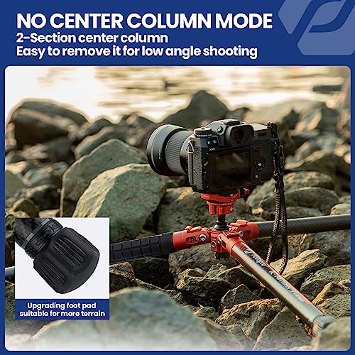 Fotopro Carbon Fiber Tripod 1.7lbs Ultralight 62 Inch Portable Compact Travel Tripod for Camera DSLR Load up to 22lbs X-Ai...