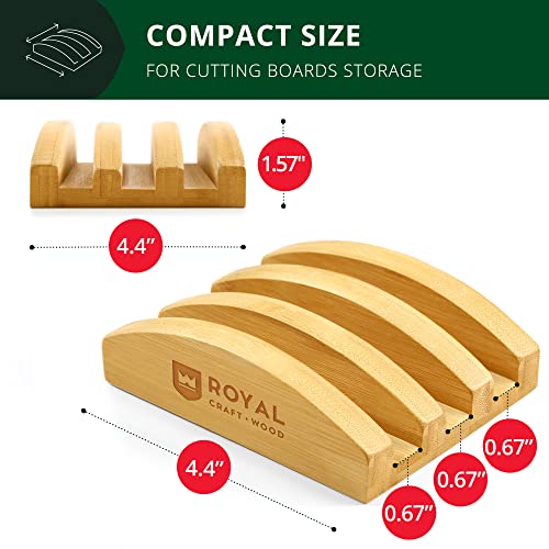 ROYAL CRAFT WOOD Bamboo Cutting Board Set with Juice Groove (3 Pieces) and Cutting Board Organizer