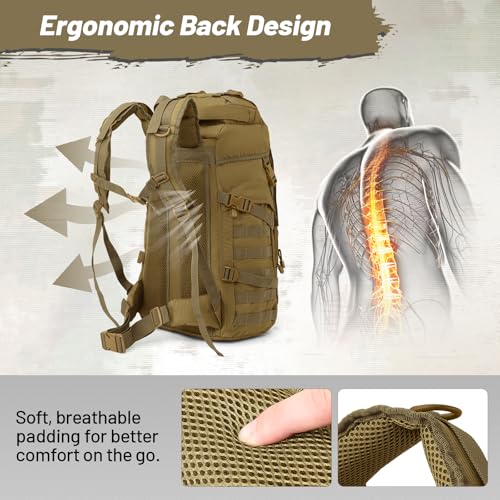 AUMENTAR 50L Tactical Backpack for Men and Women, Water-Resistant Molle Rucksack, Large Military Assault Pack for Hiking, ...