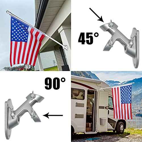 NELXINJO 6FT Flag Pole with Bracket,Professional Stainless Steel No Tangle Spinning Pole and Flag Pole Kit with Bracket for Residential or Commercial