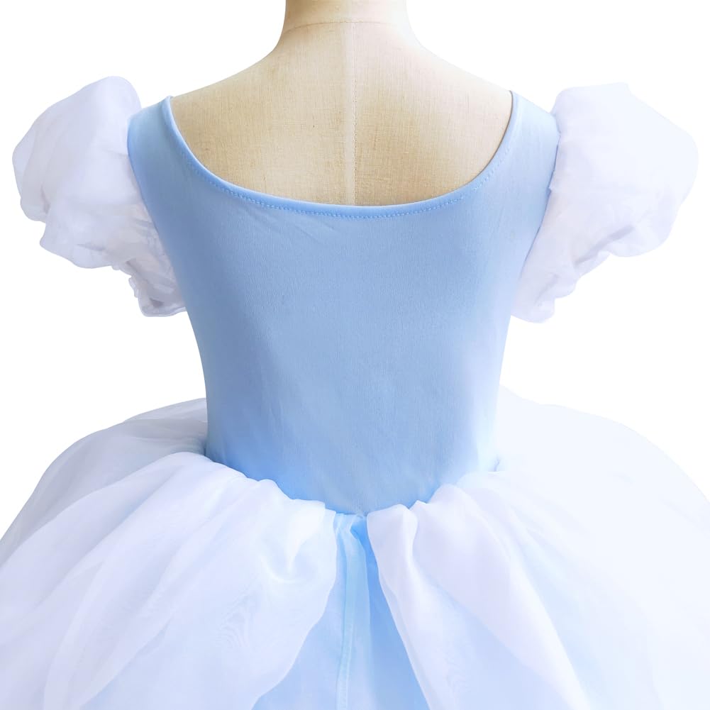 TYHTYM Cinderella Costumes Girls Princess Dress Up Fancy Halloween Christmas Party with Headwear and Choker Set