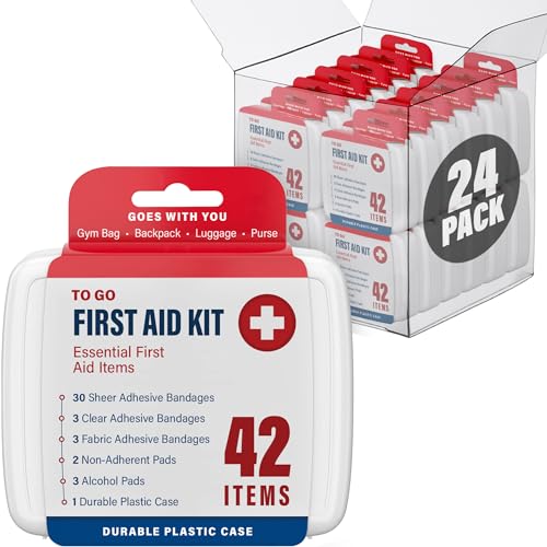 DecorRack 1000 Piece First Aid Kit, 24 Individual Boxes of 42 Items Each, First Aid Kits for Minor Cuts, Scrapes, Travel, ...