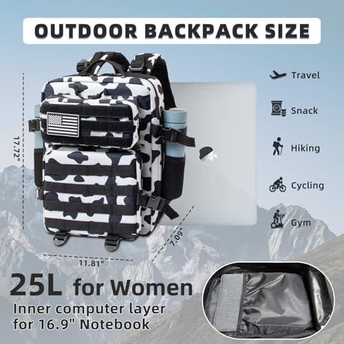 CtopxCone 25L Small Military Tactical Backpacks For Men Camping Hiking Trekking Daypack With Bottle Pouch Bug Out Bag Lage...