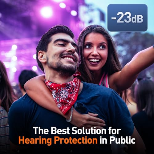 Reure High Fidelity Concert Ear Plugs, Noise Cancelling Silicone Ear Plugs 2 Pairs Great for Concerts Loud Music, Musician...