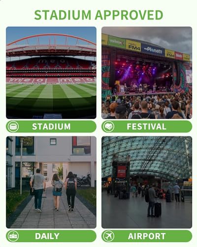 MAY TREE Clear Backpack Stadium Approved for Women and Men, Clear Bag for Stadium Events Concert Sporting Festival, Grey