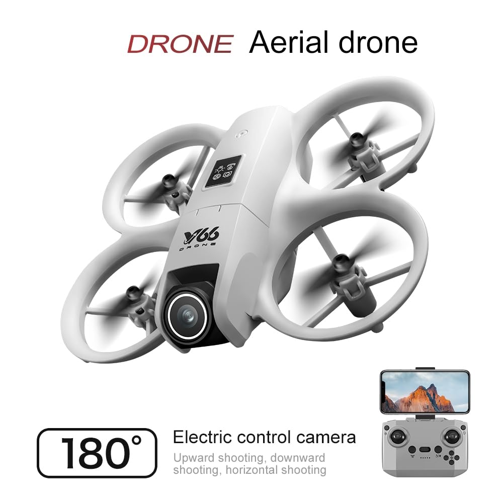 Mini Drone With 1080P Dual Cameras, RC Aircraft Helicopter, Electrically Adjustable 180 Degrees, LED Lights, Propeller Safety Protection, Intelligent Obstacle Avoidance, Headless Mode, One Click Takeoff, 360 Degree Rolling, Hovering, Remote Control Plane
