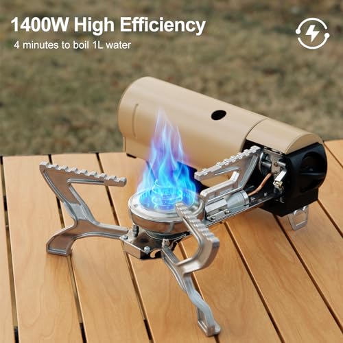 Odoland Bundle - 2 Items Portable Camping Stove and 48 Cans Soft Cooler with Wheels and Handle