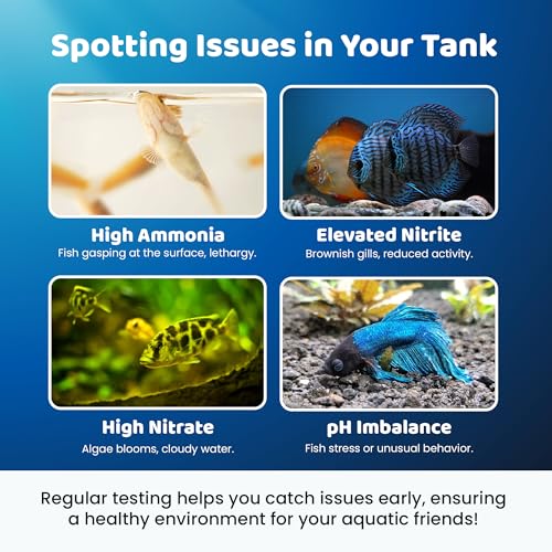 Freshwater Aquarium Master Test Kit – 950+ Tests for pH, Ammonia, Nitrite & Nitrate – Fast & Accurate Water Quality Testin...