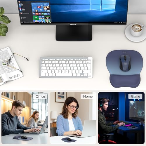 TECKNET Gel Mouse Pad with Wrist Rest, Ergonomic Office Mousepad with Wrist Support - Non-Slip & Smooth Surface Comfortabl...