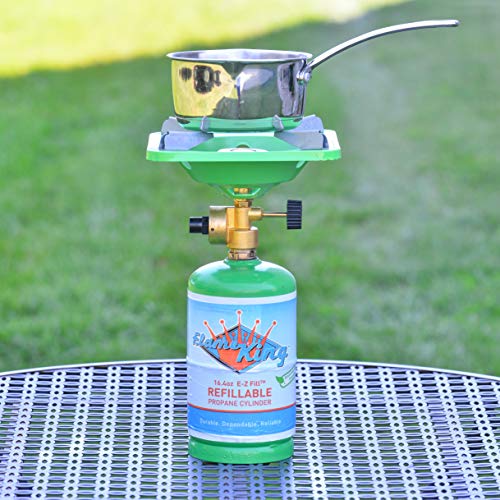 Flame King YSNVT-508 Portable BottleTop Camping Stove with Stable Lightweight Base Stand, Great for Outdoor Cooking, Backp...