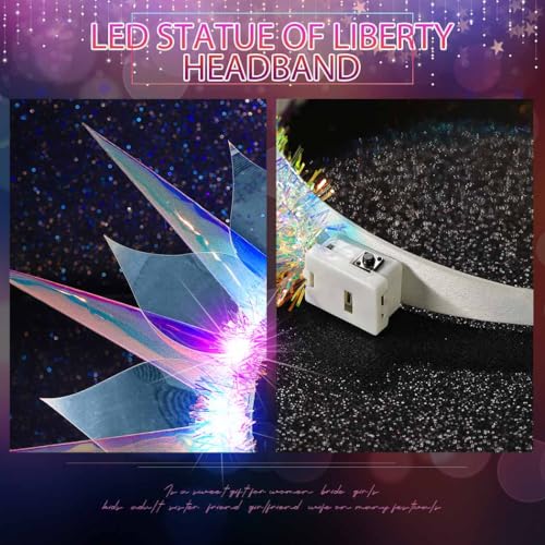 Catery Light Up Headband LED Rave Headpiece Halloween Costume Accessories for Women