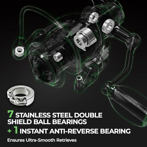 KastKing Spartacus II Spinning Reel – Sealed Carbon Fiber 22LBs Max Drag – 7+1 Stainless BB for Saltwater&Freshwater – 5....