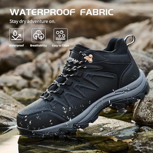 MENYBAN Waterproof Hiking Shoes Men Non-Slip Grip Ankle Support, Fashion Sneakers Tennis Walking Shoes Durable Comfort for...