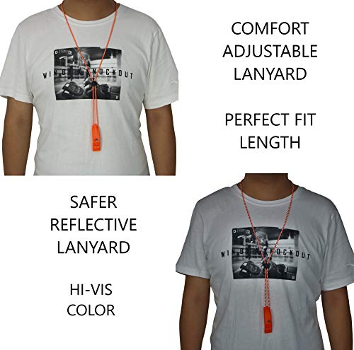 LuxoGear Emergency Whistles with Lanyard Safety Whistle Survival Shrill Loud Blast for Kayak Life Vest Jacket Boating Fish...