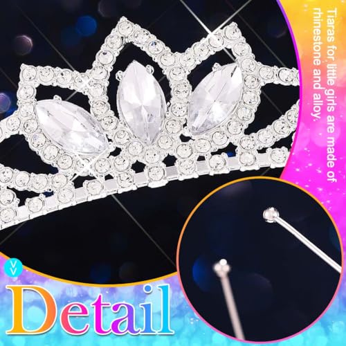 Kilshye Princess Silver Tiara and Crown Pink Crystal Tiaras Pageant Crowns Rhinestone Birthday Headdress for Women