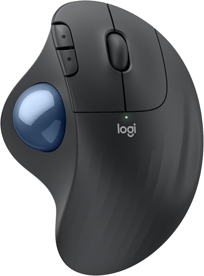 Logitech Ergo M575S Wireless Trackball Mouse, Wireless Ergonomic Mouse with Bluetooth and Encrypted Dongle, Comfortable Th...