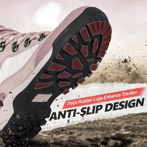 R CORD Womens Hiking Boots Breathable Hiking Boots Womens Waterproof Ankle Support Athletic Outdoor Non-slip Durable Hikin...