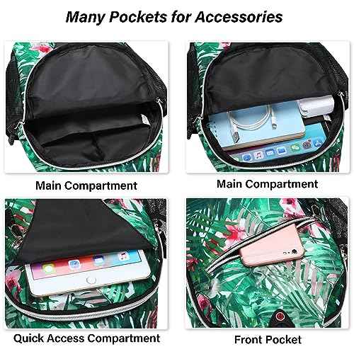 MOSISO Sling Backpack,Travel Hiking Daypack Pattern Rope Crossbody Shoulder Bag, Palm Leaf Flower
