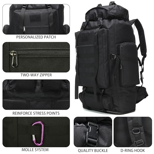 W WINTMING Hiking Backpack for Men 70L/100L Camping Backpack Military Rucksack Molle 3 Days Assault Pack for Climbing | Ca...