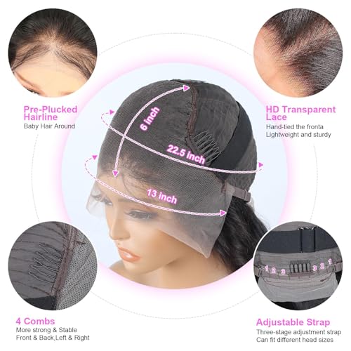 200 Density 20 Inch Body Wave Lace Front Wig Human Hair 13x6 HD Lace Front Wigs Human Hair for Women Glueless Wigs Human Hair Pre Plucked Natural Hairline