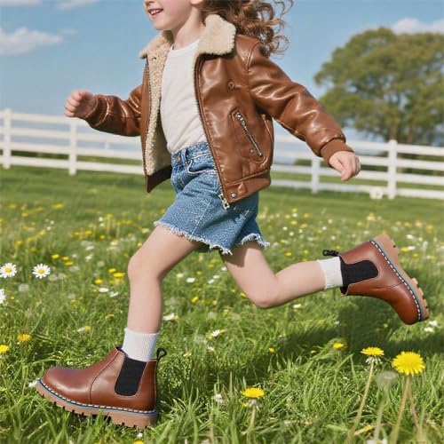 Zoolar Boys Girls High Top Combat Ankle Boots Kids Waterproof PU Leather Fall Boots Winter Warm Snow Outdoor Hiking Shoes ...