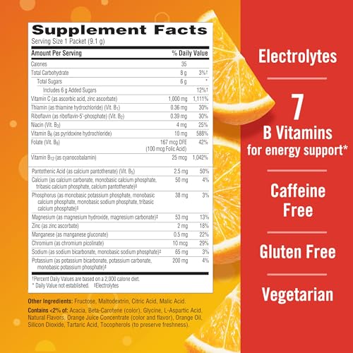 Emergen-C 1000mg Vitamin C Powder for Daily Immune Support Caffeine Free Vitamin C Supplements with Zinc and Manganese, B ...