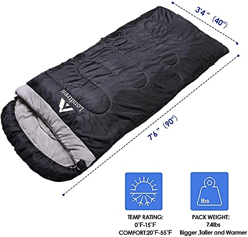 LONDTREN Large 0 Degree Sleeping Bags for Adults Cold Weather Sleeping Bag Camping Winter Below Zero 20 15 Flannel Big and...