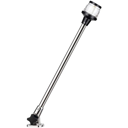 MARINE SYSTEM Made 3-NM LED Fold Down Boat Stern Light All Round 360° Boat Anchor Light for Pontoon and Fishing Boat, 12-24V (25" SS)