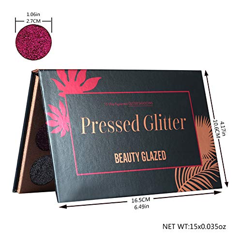 BestLand 15 Colors Glitter Eyeshadow Palette Shimmer Ultra Pigmented Makeup Eye Shadow Powder Long Lasting Waterproof Holi...