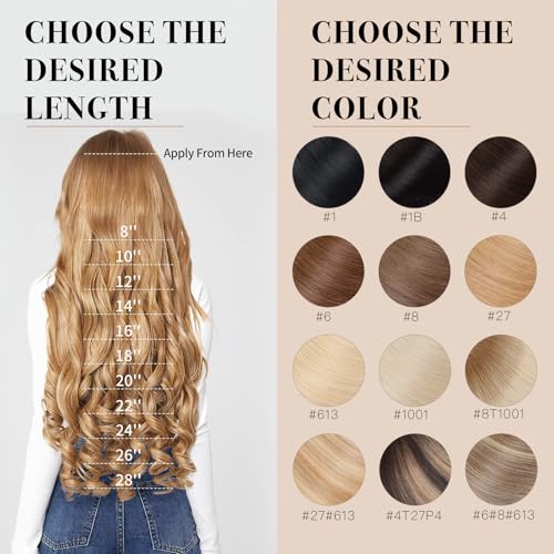 Tape in Hair Extensions £¬Real Human Hair Extension,Jet black Human Hair 22 inch 20pcs 50g,Thick Ends Straight Seamless, Invisible Tape in Hair Extensions Human Hair