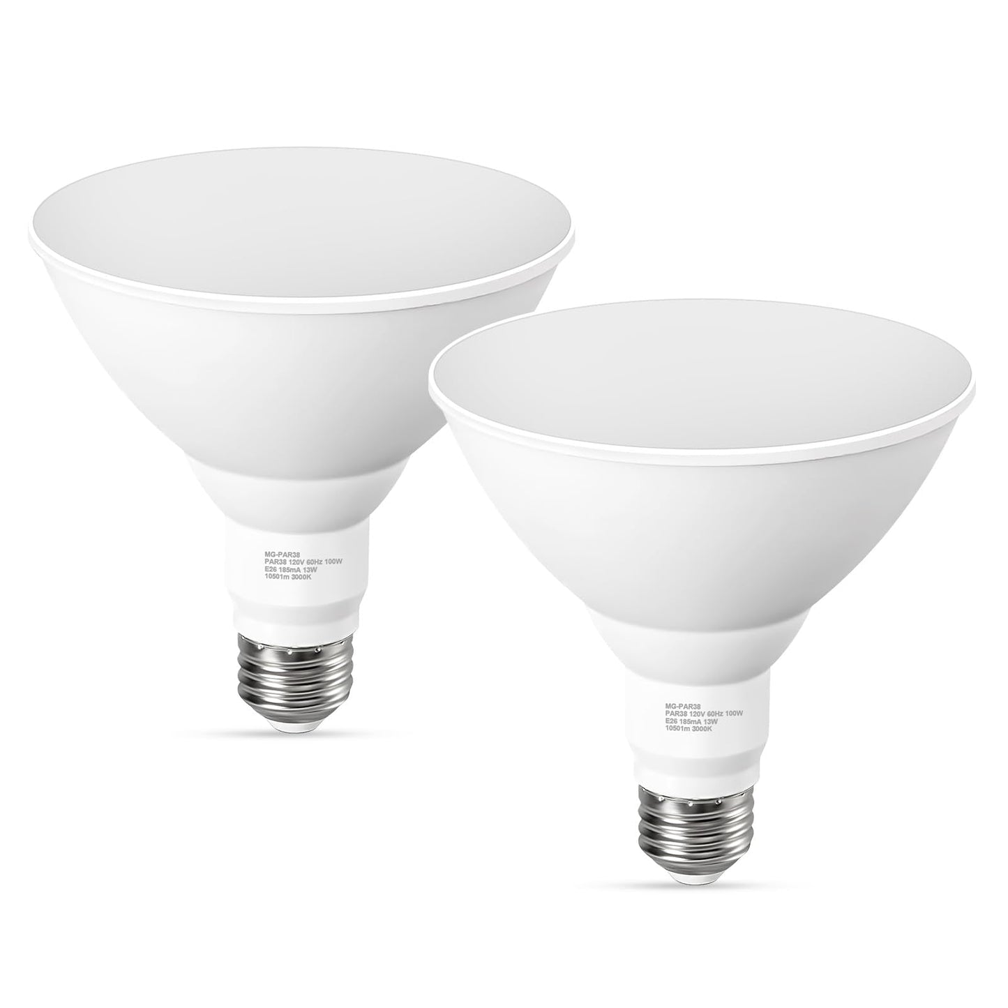 GvvooHome PAR38 Outdoor Flood Light Bulbs, LED Flood Light Bulb Warm White 3000K, 100W Equivalent, 1050LM, Dimmable E26 Base for Porch Garage Yard, 2 Pack