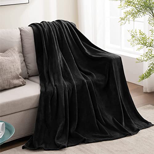 BEDELITE Fleece Blanket Black Throw Blankets for Couch & Bed, Luxury Plush Cozy Fuzzy Blanket 50x60 inches, Super Soft War...
