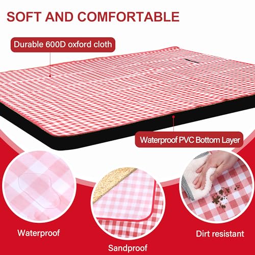 Picnic Blanket Outdoor Extra Large Picnic Mat 80"X60" Camping Blanket Beach Blanket Foldable Waterproof Sand Mat Hiking Tr...
