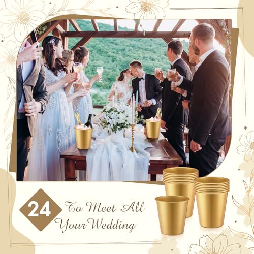 Layhit 24 Pcs Plastic Ice Buckets for Parties 3 Liters Wine Bucket Portable Ice Holder Disposable Wine Cooler for Party We...