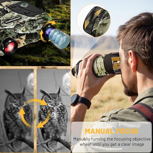 WOSPORTS 4K Night Vision Goggles with 36MP Photo, 1300FT Range, Built-in Flashlight & Compass, 5000mAh Battery, Supports 2...
