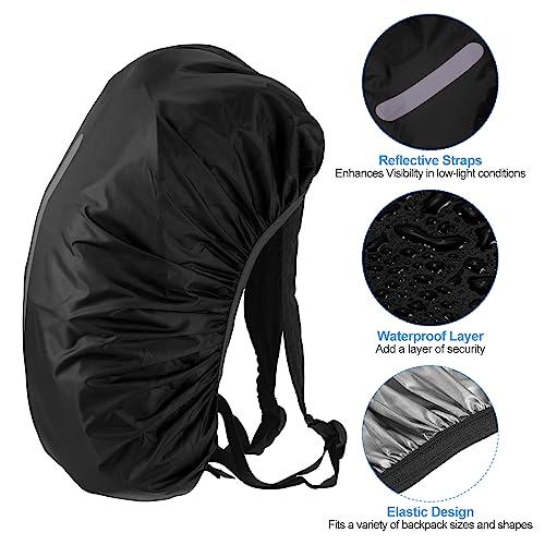 PATIKIL Waterproof Backpack Rain Cover, Non-Slip Backpack Cover with Vertical Reflective Strap Stay Dry for Hiking, Campin...