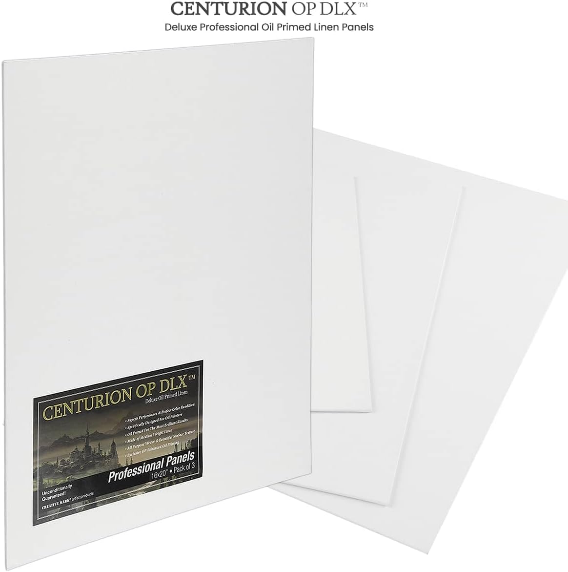 Centurion Deluxe Professional Oil Primed Linen Canvas Panels - 14x18-3 Pack of Linen Canvases for Painting, Artwork and More
