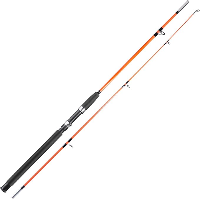 Sougayilang Fishing Rod, 2-Piece Composite Graphite & Glass Blanks Saltwater Trolling Rod Offshore Surf Fishing Pole with ...