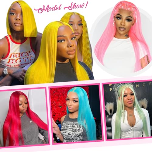 613 Lace Front Wig Human Hair Blonde 13x6 HD Transparent Lace Front Straight Wigs Human Hair Pre Plucked with Baby Hair 613 Blonde Lace Frontal Glueless Wigs Human Hair 180% Density 22 Inches