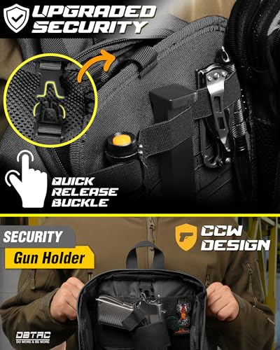 DBTAC Compact 9L Tactical Sling Bag with Removable Elastic Organizer Panel, Everyday Carry Shoulder Pack for EDC Tools, Fi...
