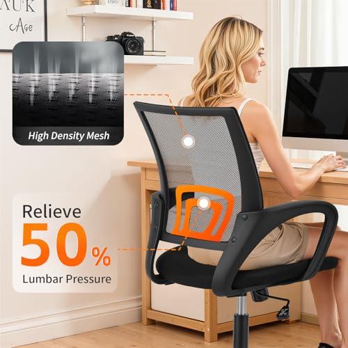 BestOffice Office Chair Ergonomic Cheap Desk Chair Mesh Computer Chair Lumbar Support Modern Executive Adjustable Stool Ro...