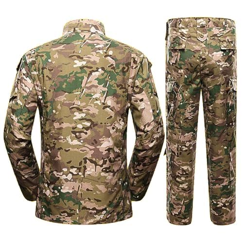 HANSTRONG GEAR Men Tactical BDU Combat Uniform Jacket Shirt & Pants Suit for Army Military Airsoft Paintball Hunting Shooting War Game MC (XXL)