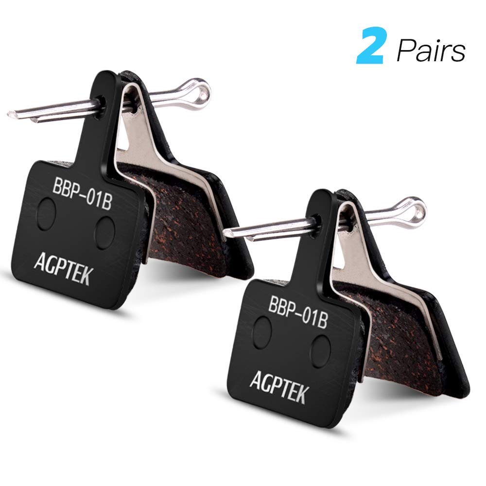 AGPTEK Bike Brake Pads, High-Performance Brake Pads, Disc Brake Pads & Spring (Semi-Metallic) for Mountain Bike Disc Brakes, 2 Pairs Bike Pads, Compatible with TRP Tektro Shimano Deore Br