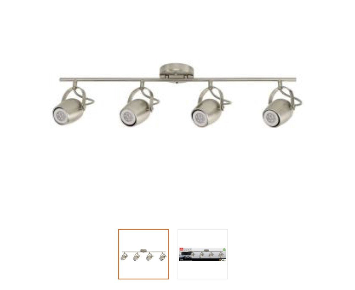 Globe Electric Samara Collection 4-Light Brushed Nickel Track Lighting with Dimmable 50-Watt LED GU10 Bulb Included