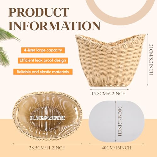 LemonRoad 2 Pcs Ice Bucket Woven Design with Scoops Diatomaceous Earth Pad 4l Champagne Wine Bucket Drink Bins for Parties...