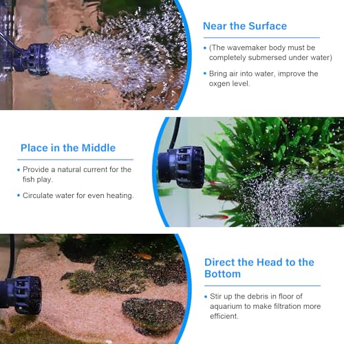 hygger Aquarium Wave Maker for 5-10 Gallon Fish Tanks, Adjustable DC Power Heads for Aquarium with Controller, Aquarium Ci...