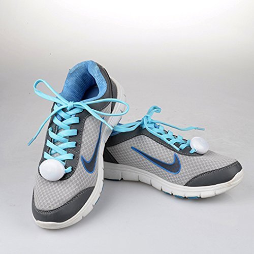 Flammi LED Nylon Shoelaces Light Up Glow in the Dark for Party Dancing Skating (Blue)
