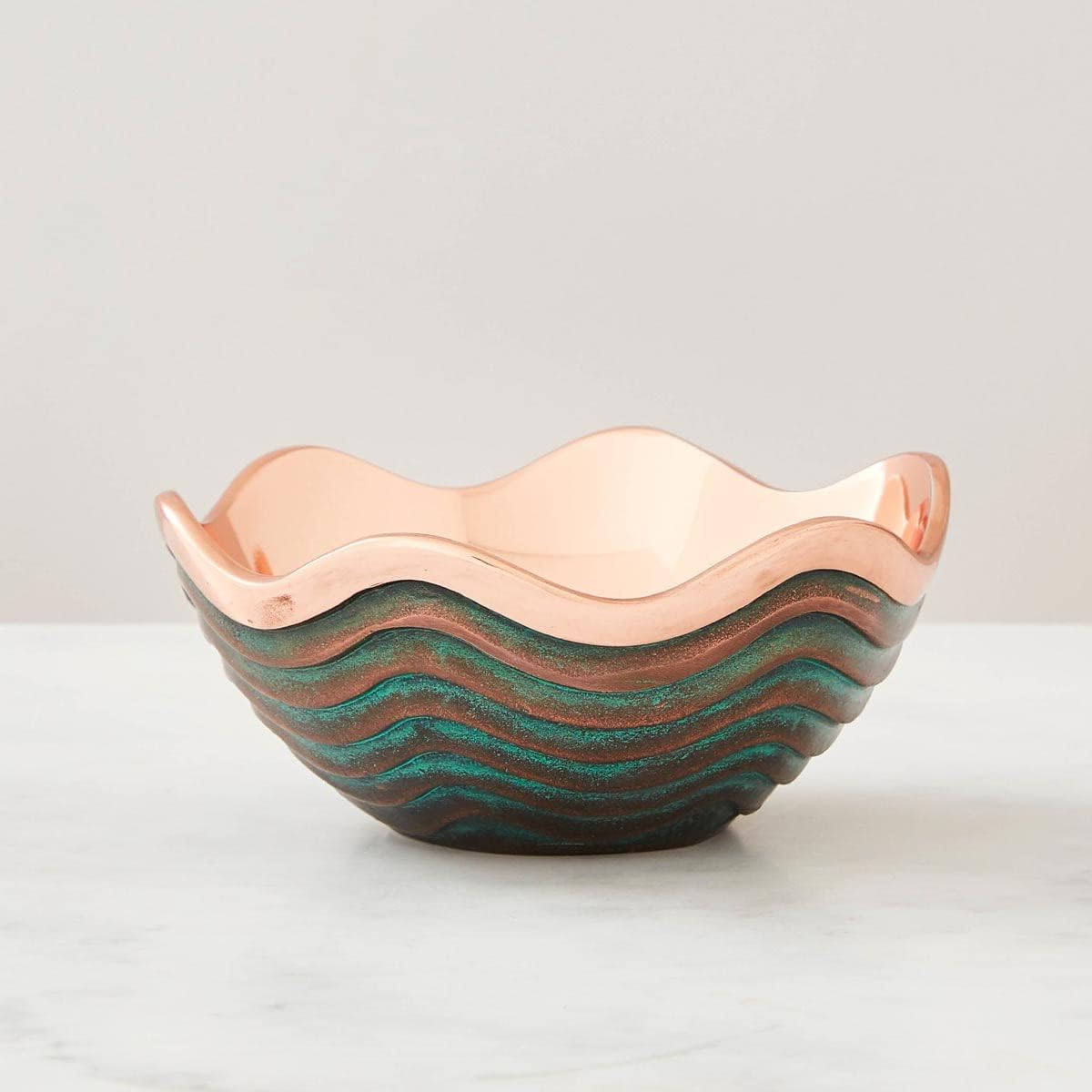 nambe Copper Canyon Bowl | 10-Inch Fruit Bowl for Kitchen Counter, Table, Mantel Décor | Decorative Scalloped Edge Vegetable Basket | Salad Serving Bowl | 2.5 Quart