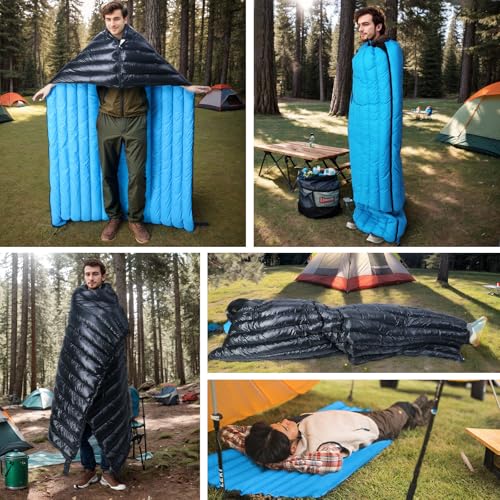Tuphen Double Sleeping Bag, Sleeping Bag with 2 Pillows, Queen Size XL Bag for 2 People, Cold Warm Weather- 3 Seasons, Wat...