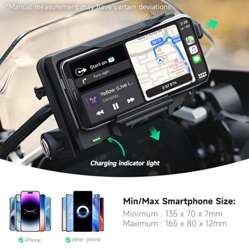 FWXEOZ Phone Holder for Motorcycle with Wireless Charge & Fast Wired Charging GPS Navigation Phone Mount Fit for BMW R1200...